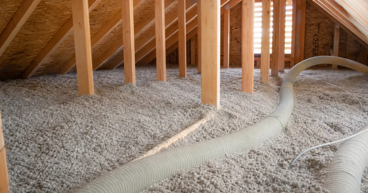 Newer home attic insulation inspection in Highlands Ranch Colorado