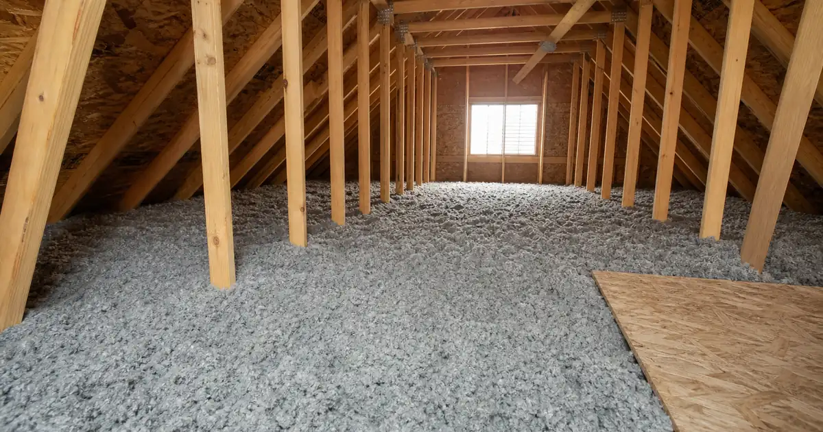 Blow-in cellulose insulation installation for the Xcel rebate in Aurora Colorado